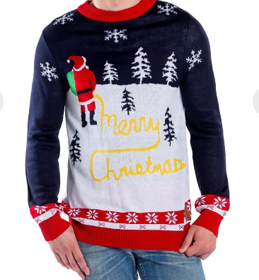 Unisex Santa Peeing Funny Christmas Sweater