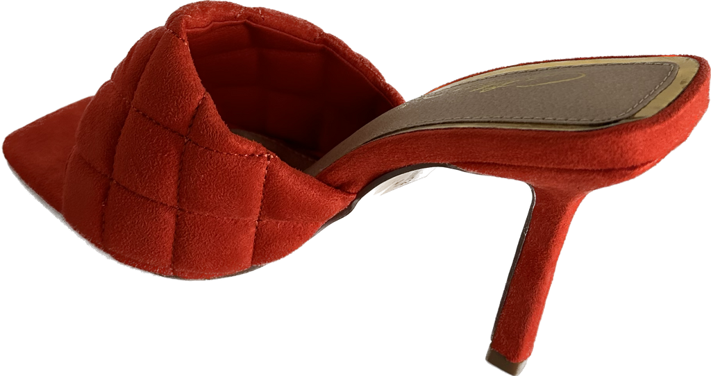 Diamond Vegan Suede Heel Orange
