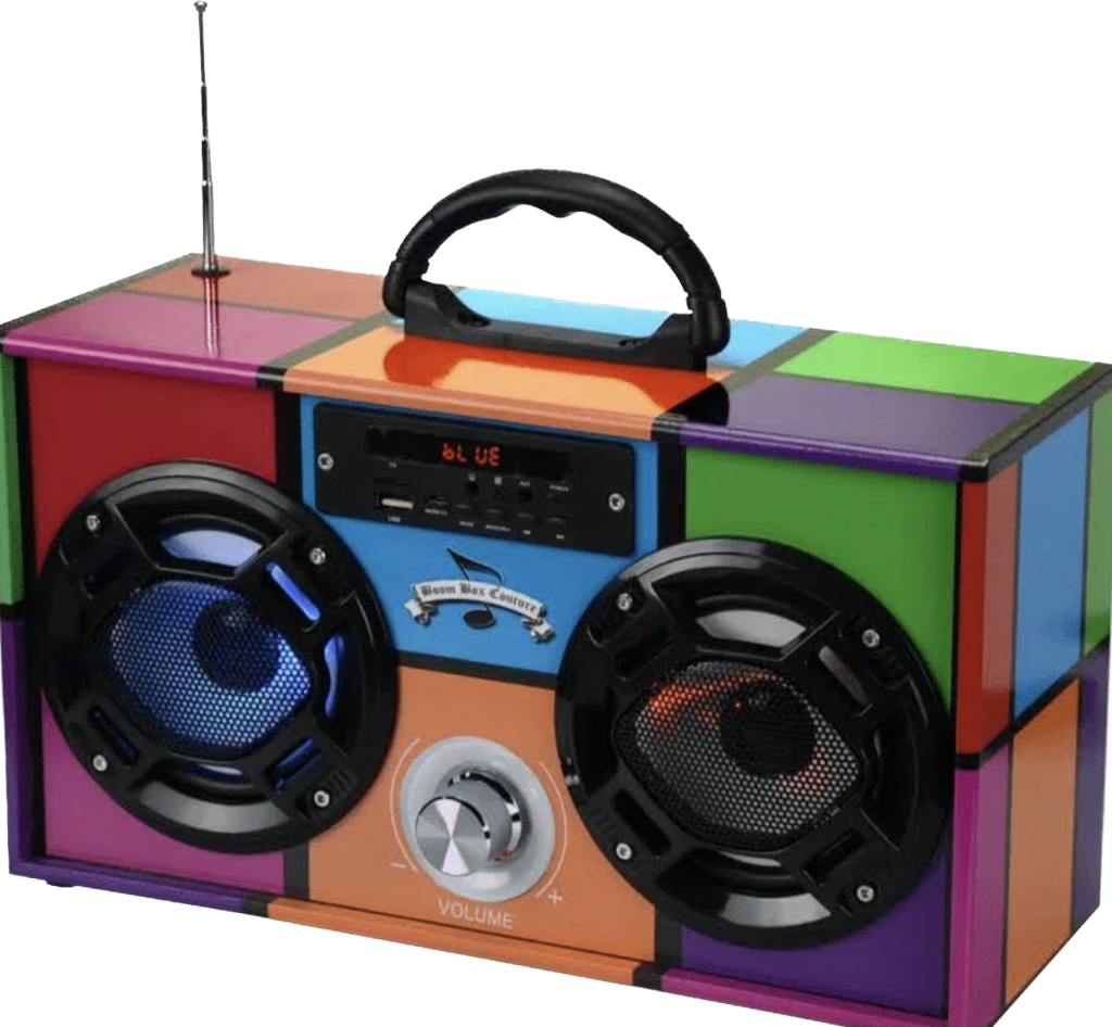 Wireless Retro Mini Boombox with LED Bluetooth Speaker