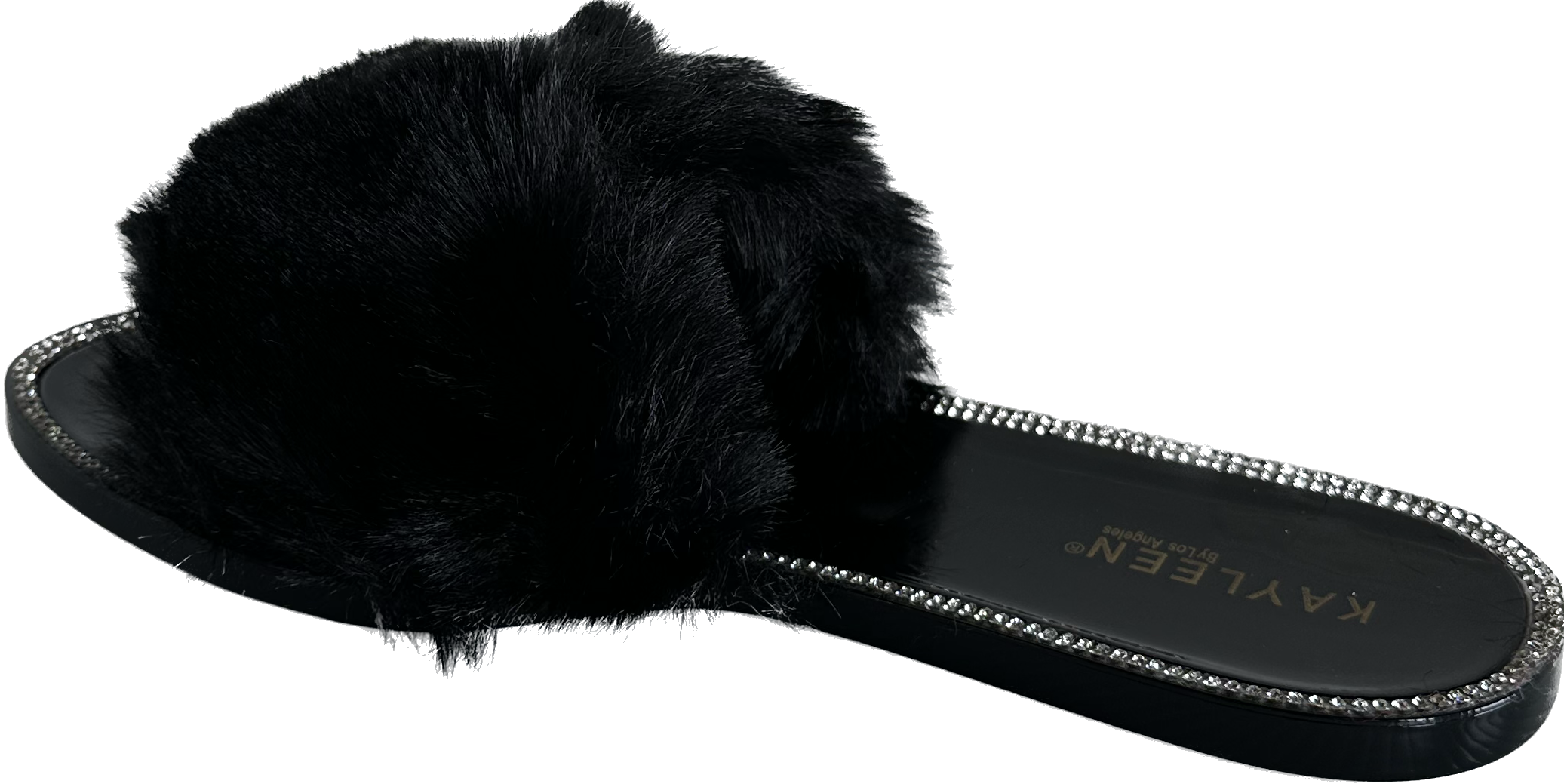 Fluffy Slides Black