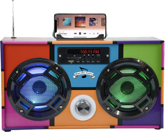 Wireless Retro Mini Boombox with LED Bluetooth Speaker