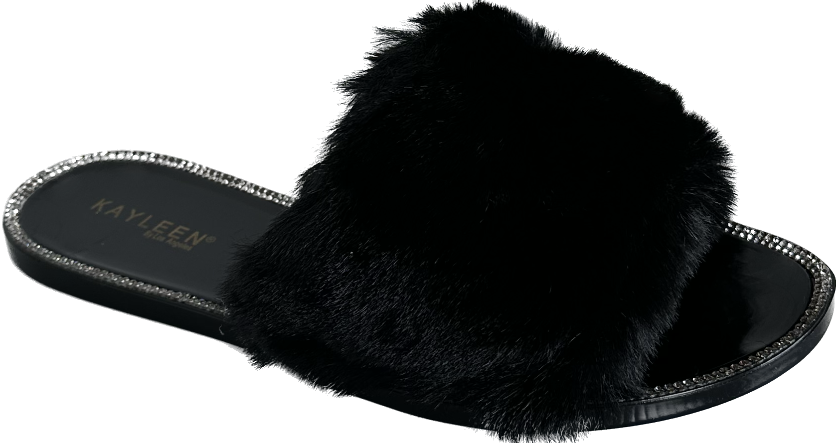 Fluffy Slides Black