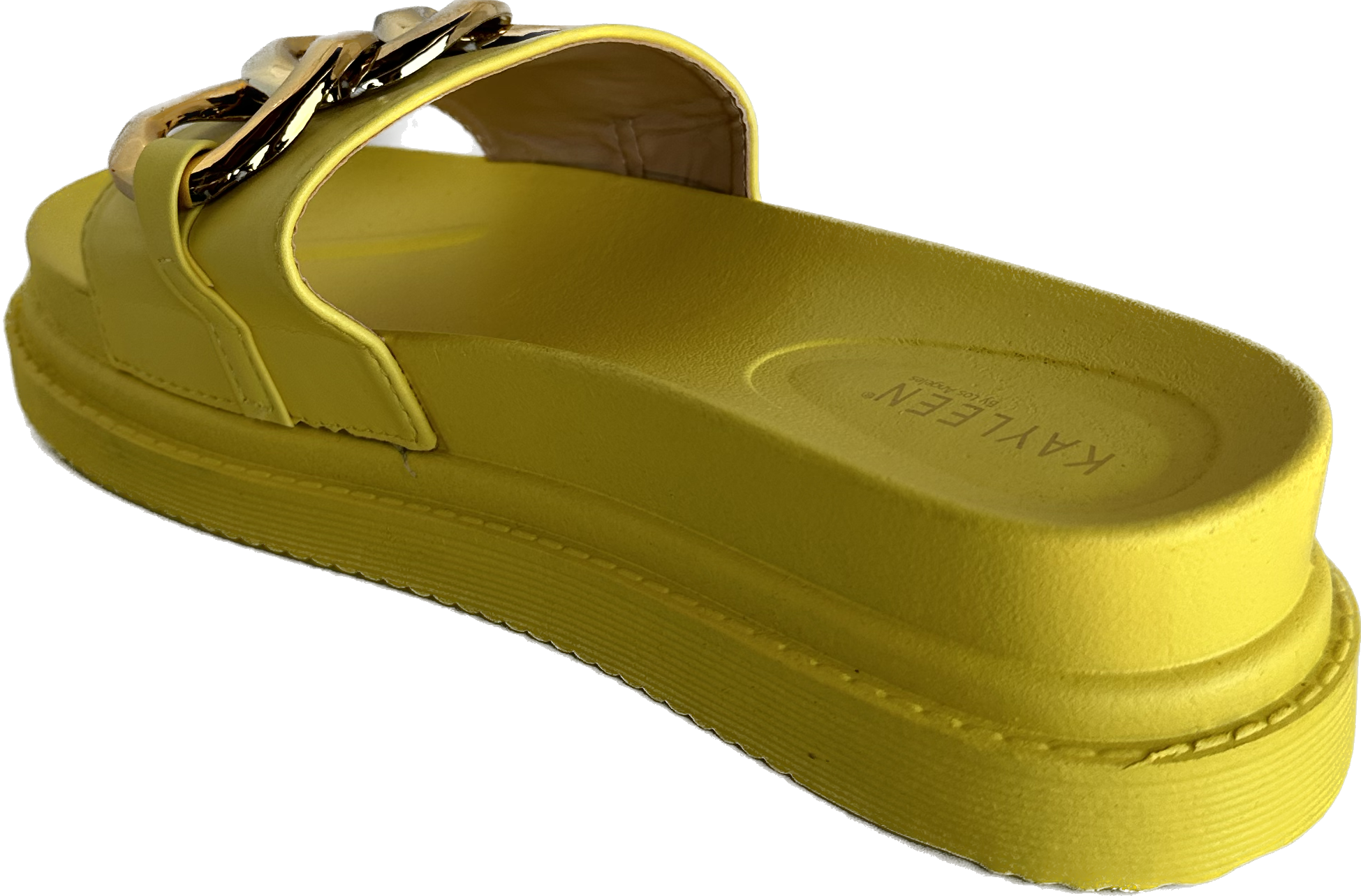 Brionna Yellow & Gold Cuban Link Sandals